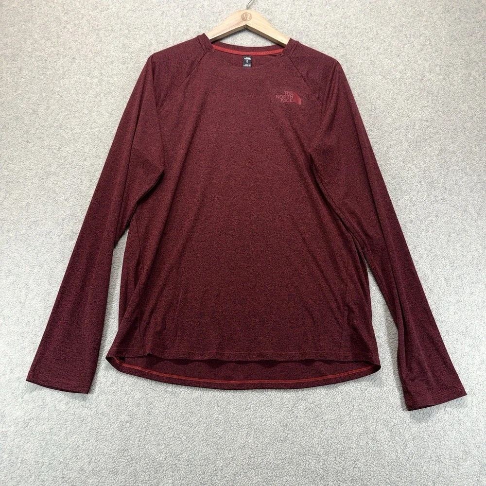 The North Face Men's FlashDry Long Sleeve Performance Shirt Red Heather